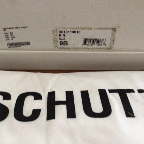 Schutz leather over the knee boots with fringe—black. - Picture 4 of 4